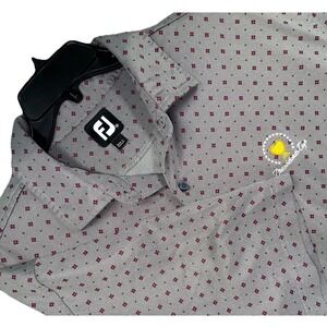 FootJoy Polo Shirt Mens 2XL Gray Presidents Cup Short Sleeve Performance FJ Golf